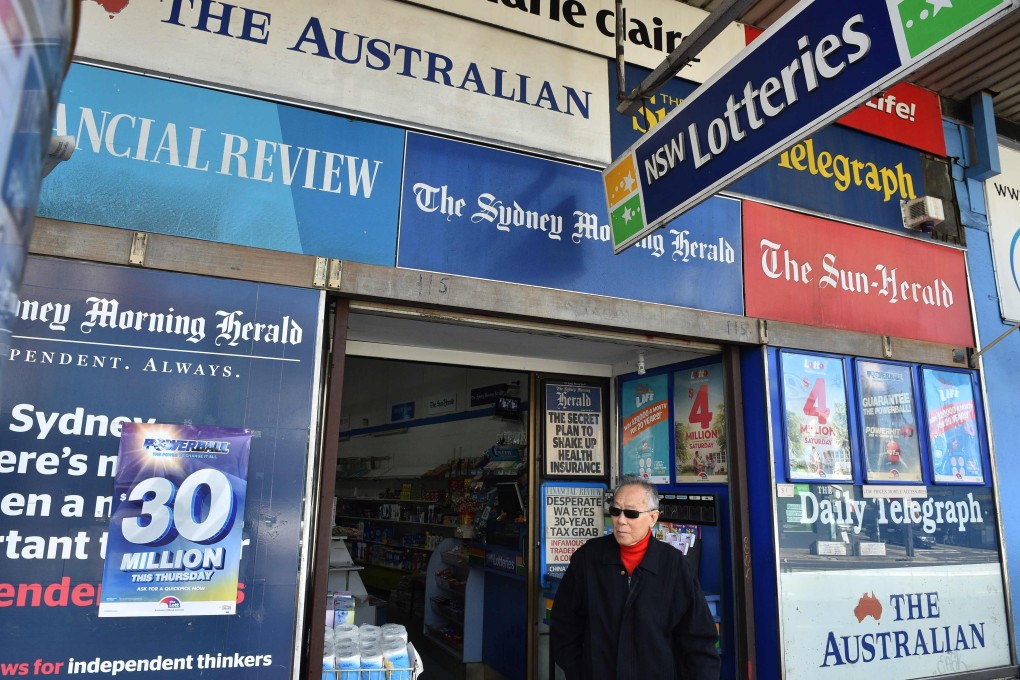 A news agency in Sydney on September 14, 2017. Controversial changes to Australia's media laws neared agreement on September 14, 2017 in a deal likely to result in significant concentration of ownership, but also a probe into the impact of platforms like Google and Facebook on the industry. Photo: AFP