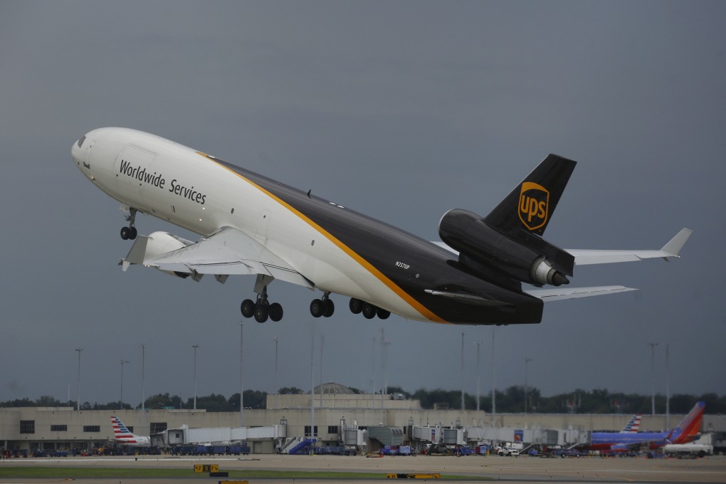 A company cargo jet takes off from the UPS Worldport facility in Louisville, Kentucky. Photo: Bloomberg