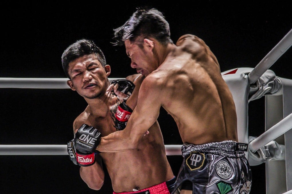 Rodtang punches Petchdam in their flyweight Muay Thai championship bout at No Surrender. Photos: ONE Championship