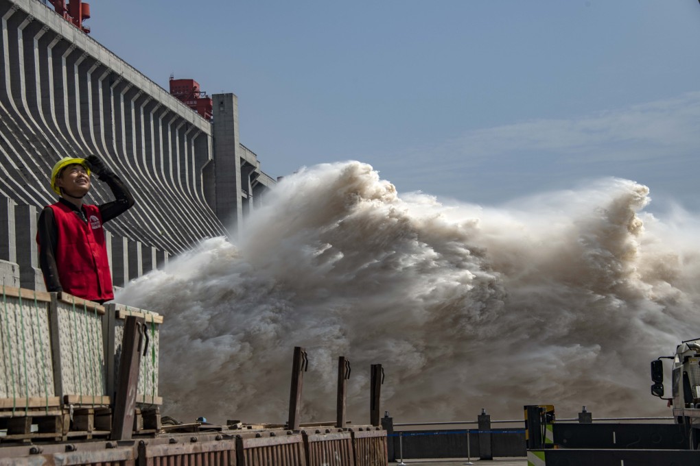 A worker is seen near the Three Gorges Dam in central China's Hubei Province on Friday. Photo: Xinhua