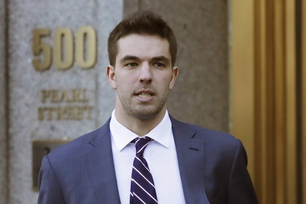 Billy McFarland, the promoter of the failed Fyre Festival in the Bahamas, leaves federal court after pleading guilty to wire fraud charges in New York. Photo: AP Photo