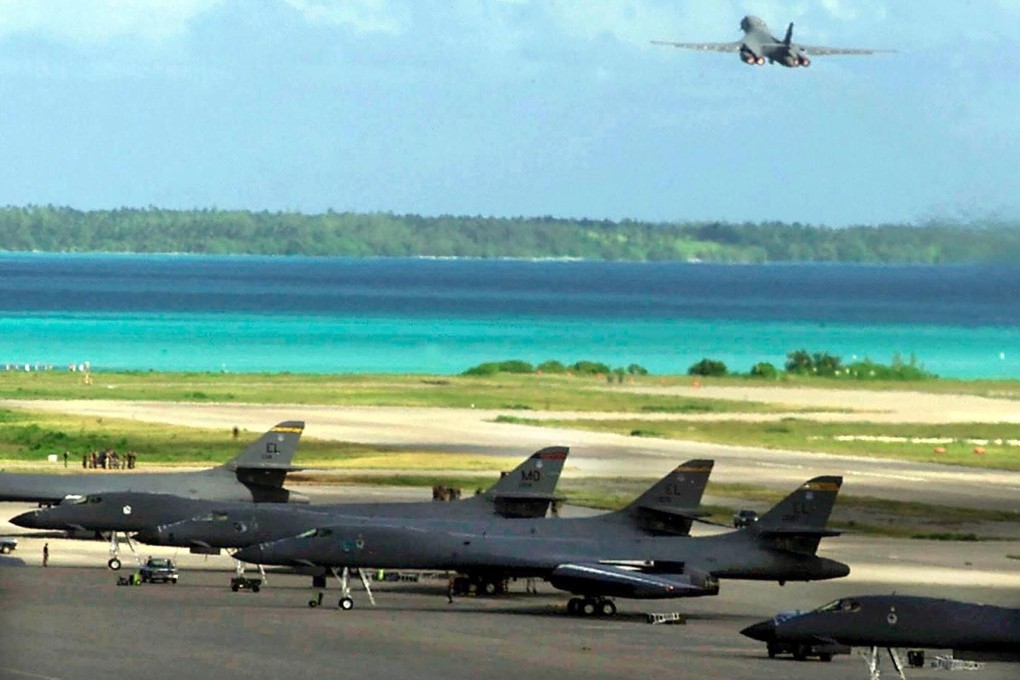 A US Air Force B-1B bomber takes off from the Diego Garcia base on a strike mission against Afghanistan in 2001. Photo: AFP