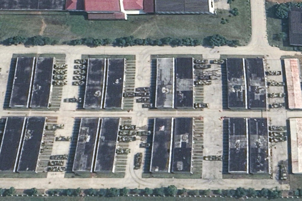 A satellite image shows China’s PLA has deployed many amphibious armoured vehicles to its newly established amphibious combined arms brigades in the Eastern Theatre Command across from Taiwan. Photo: Kanwa Defence Review