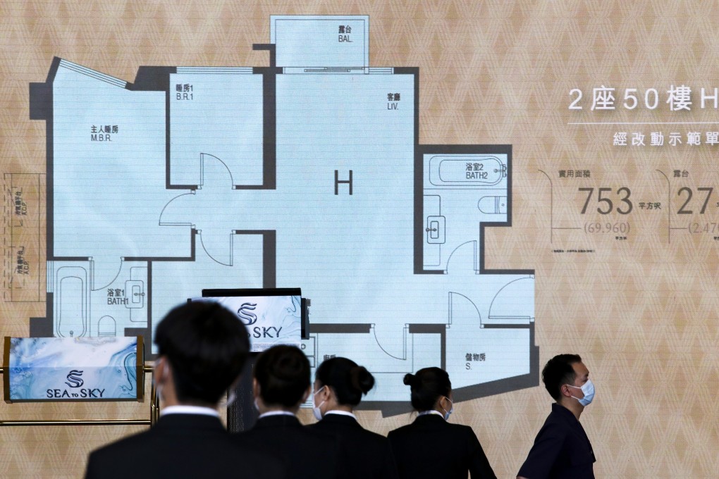 Potential buyers gathered at the sales office for CK Asset Holdings’ Sea To Sky development in July. Photo: Nora Tam