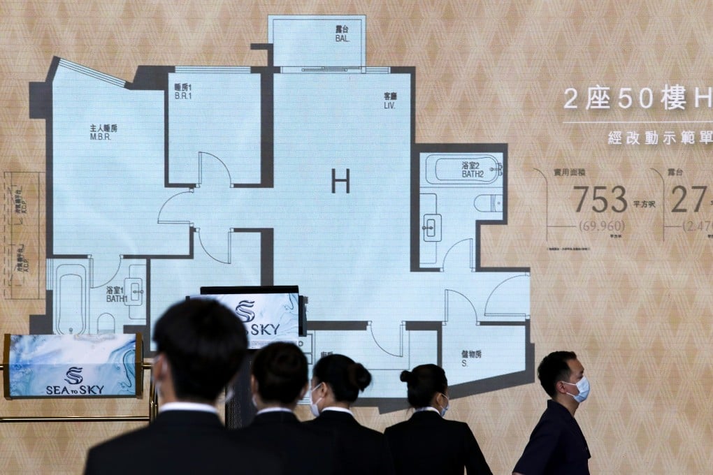 Potential buyers gathered at the sales office for CK Asset Holdings’ Sea To Sky development in July. Photo: Nora Tam