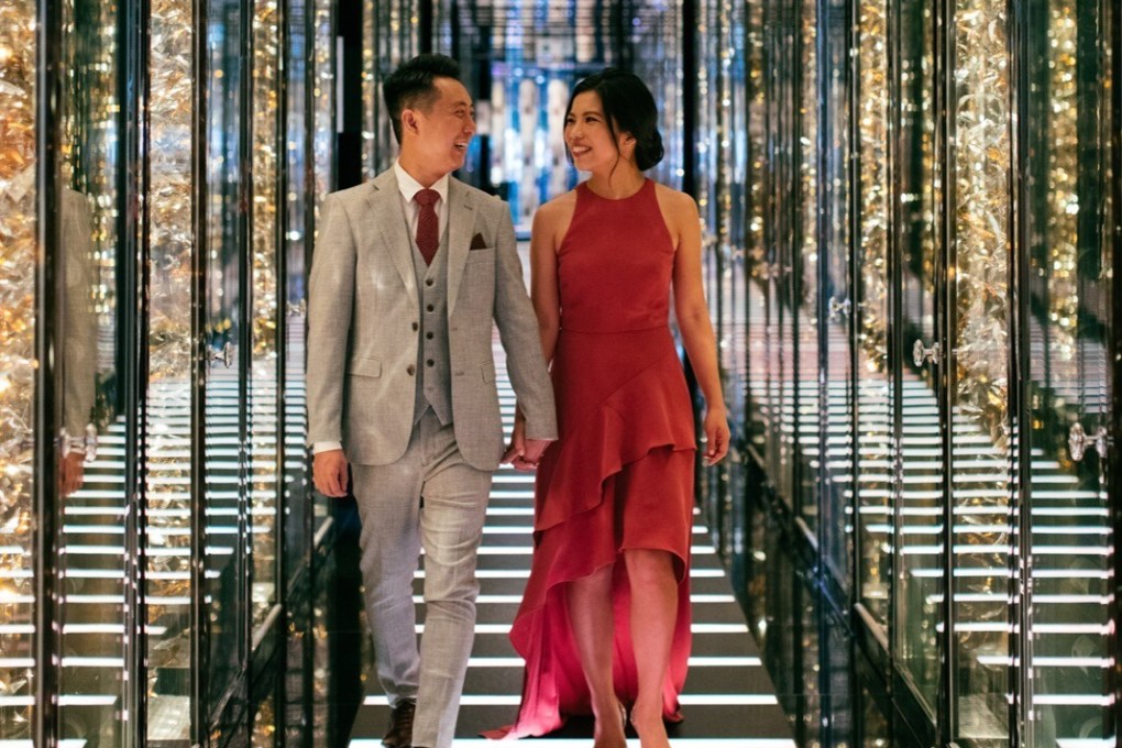 Bonnie Li and Hugo To on their wedding day last year, where shark fin soup was certainly off the menu. Photo: Bonnie Li and Hugo To