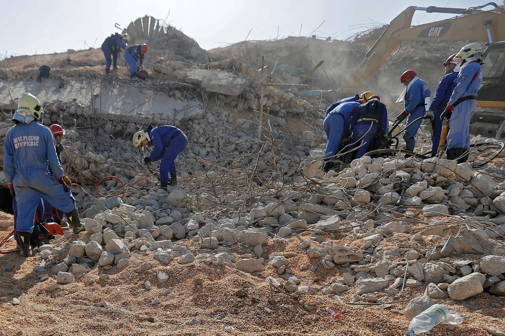Russian rescue teams search for survivors at Beirut port on Friday. Photo: AFP
