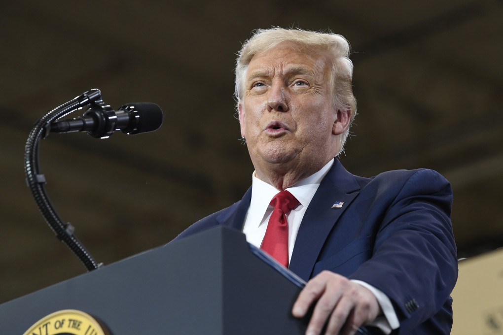US President Donald Trump speaks during an event at the Whirlpool Corporation facility in Clyde, Ohio, on Thursday. Photo: AP