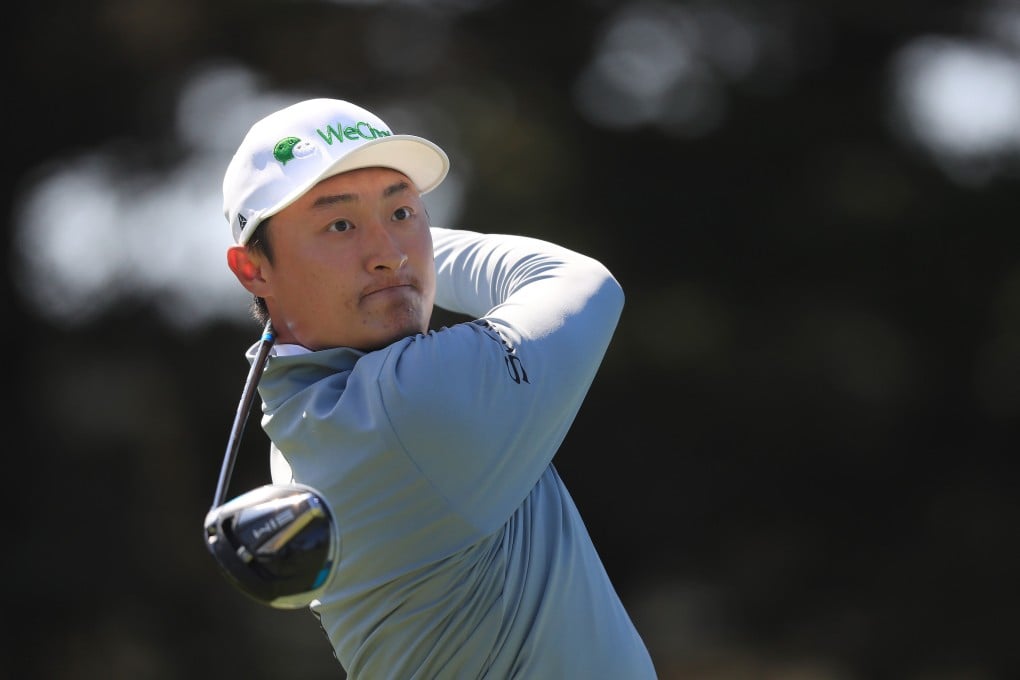 China’s Li Haotong Li hits from the 14th tee during the PGA Championship second round. Photo: AFP