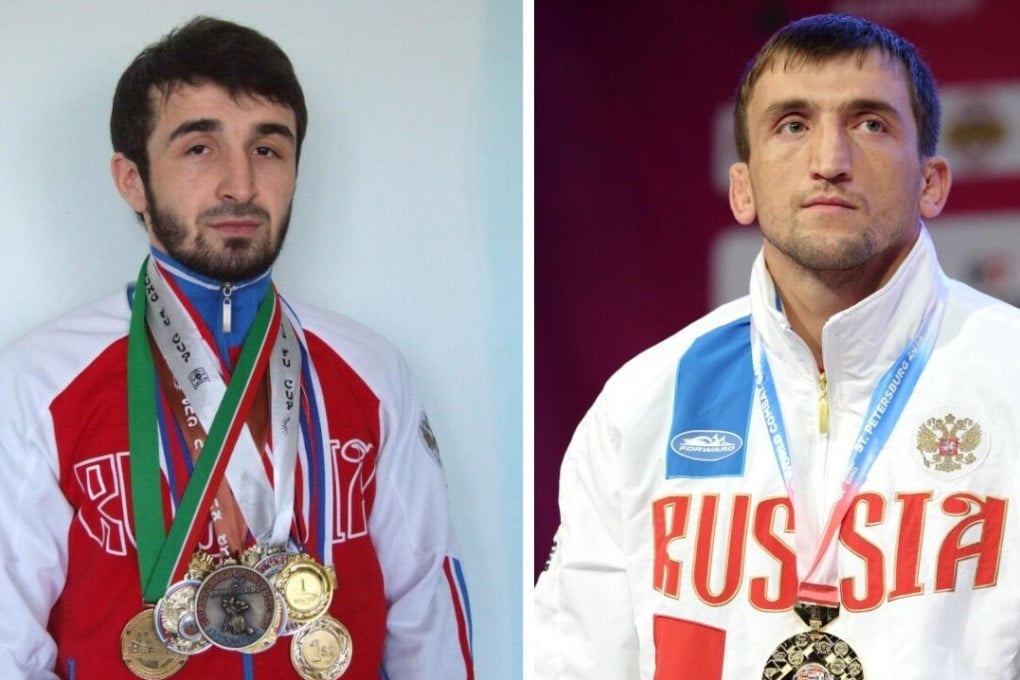 Zabit Magomedsharipov with his sanda medals (left) and Muslim Salikhov at the 2013 World Combat Games. Photo: Pyat Storon Sveta