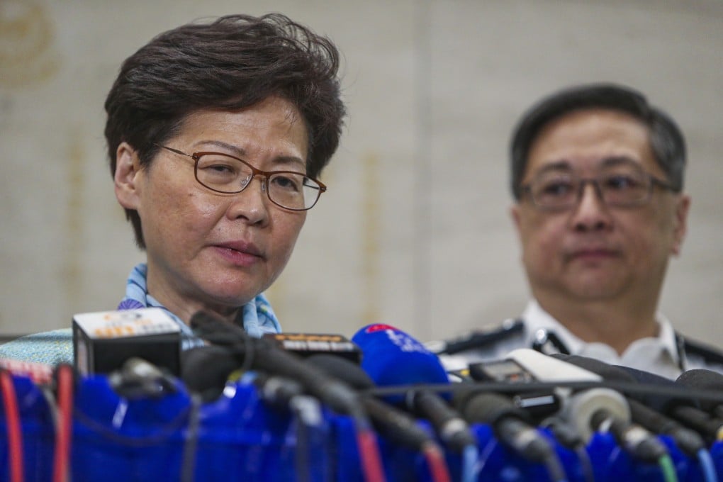 Hong Kong Chief Executive Carrie Lam on Saturday lashed out at US sanctions targeting her and 10 other local and mainland officials, saying she would ‘not be intimidated’. Photo: Winson Wong