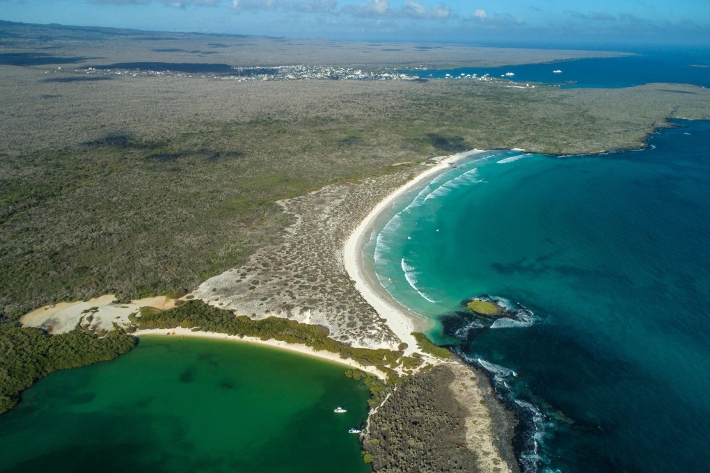 Tortuga Bay area at the Santa Cruz Island in Galapagos, Ecuador. Some 260 vessels, many of which are Chinese, come during summer to fish in an area of international waters between mainland Ecuador and the Galapagos. Photo: AFP