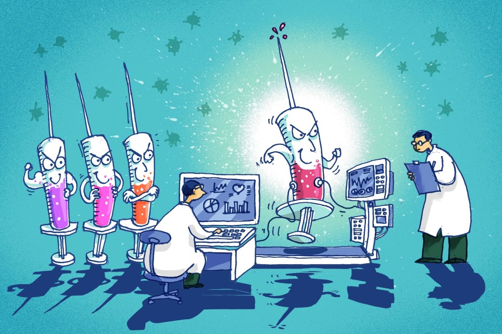 From successful trials, ‘it’s a long way … to long-term, protective immunity’, Imperial College London professor says. Illustration: Henry Wong