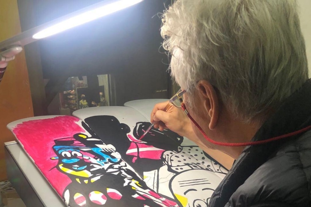 Joseph Wong decorates skateboard decks. To celebrate its 150th anniversary, the Tung Wah Group of Hospitals, in partnership with Sotheby’s auction house, is organising the Skateboard Deck Art Online Exhibition cum Charity Auction. Photo: TWGH/Sotheby’s/Joseph Wong