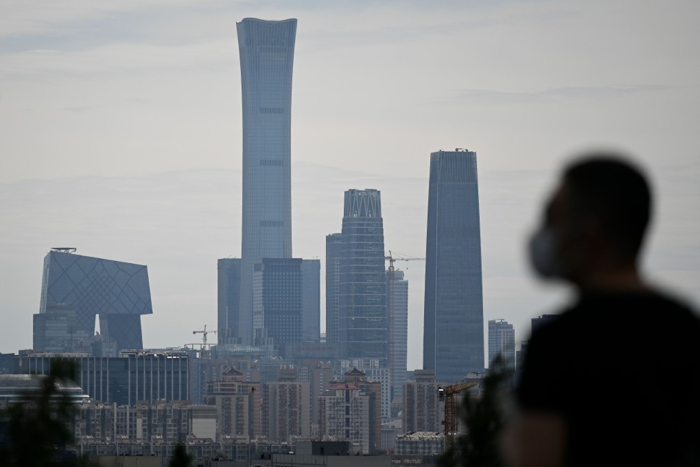 Skyline of the central business district from a park in Beijing on May 23. Photo: AFP