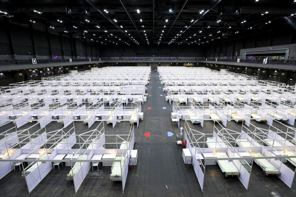The makeshift hospital set up at AsiaWorld-Expo near Hong Kong International Airport. Photo: Dickson Lee