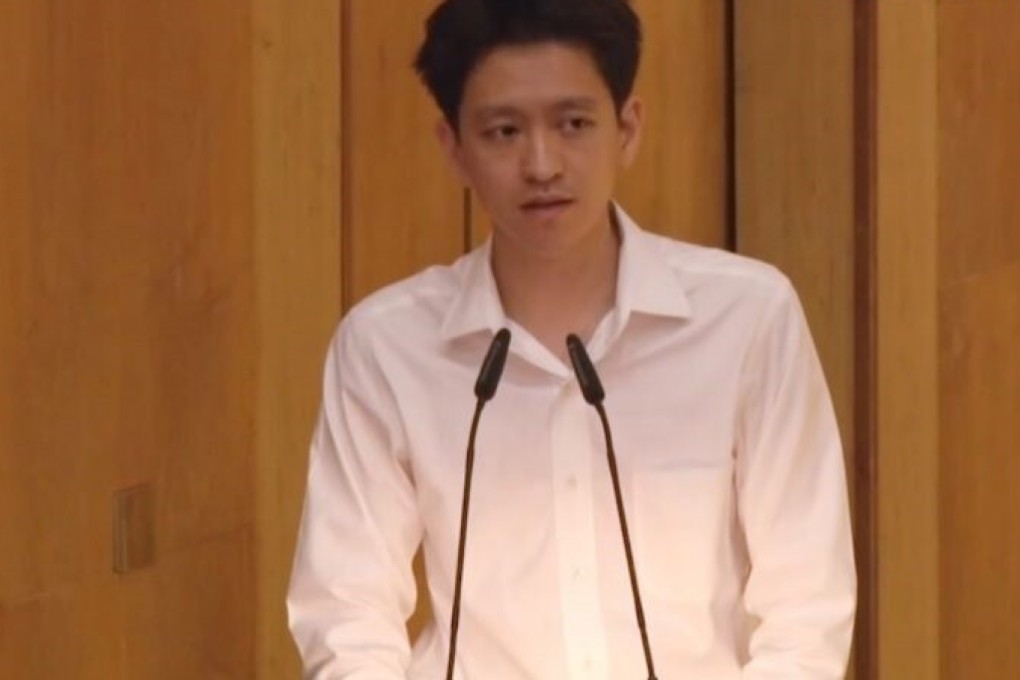 Li Shengwu speaks at the 2015 state funeral of his grandfather, Lee Kuan Yew. The academic, who is based in the United States, said he would pay a fine to settle a contempt of court case brought against him by Singapore’s Attorney General’s Chambers. Photo: Handout