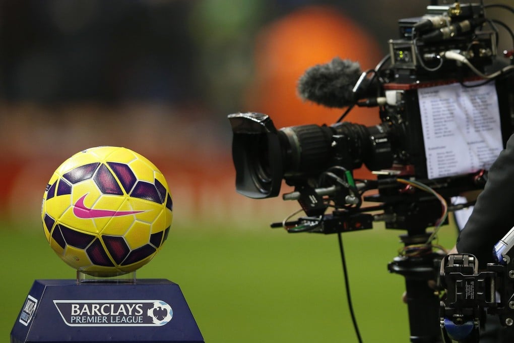 A television camera films the match ball before an English Premier League match in 2015. Photo: Reuters