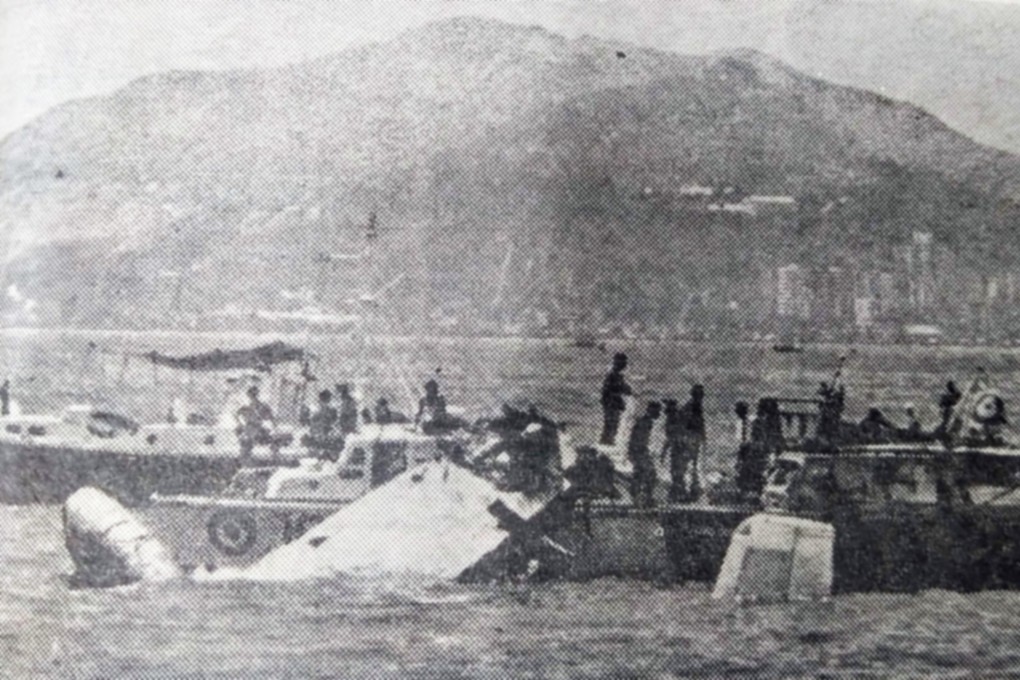 The wreckage of the US Marine Corps C-130 Hercules transport plane that crashed after take-off from Kai Tak Airport, in August 1965. Photo: SCMP