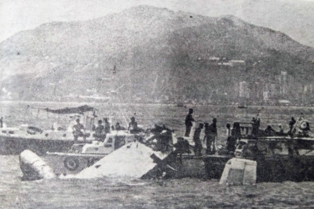 The wreckage of the US Marine Corps C-130 Hercules transport plane that crashed after take-off from Kai Tak Airport, in August 1965. Photo: SCMP