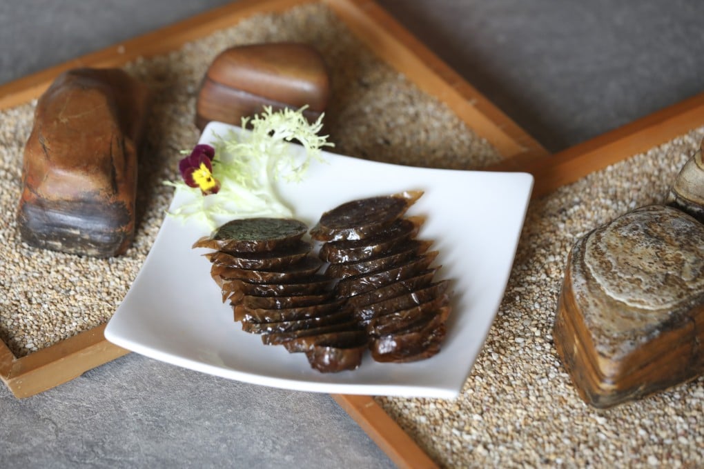 Bean curd sheet rolls with soy sauce at Chi Lin Vegetarian in Diamond Hill, one of a plethora of Buddhist dishes that use plants, funguses and other ingredients to imitate meat-based food. Photo: Xiaomei Chen