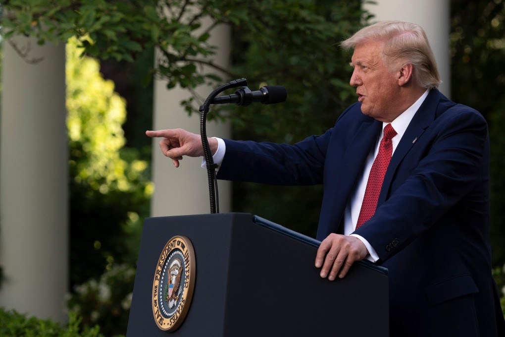 US President Donald Trump at a White House press conference last month. Photo: AFP