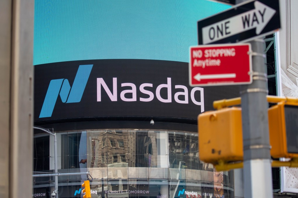 Signage outside the Nasdaq MarketSite in Times Square in New York on July 20. Contrary to some popular arguments, recent surges in stocks have been rational reactions to the extraordinary measures taken by governments and central banks in response to the Covid-19 pandemic. Photo: Bloomberg