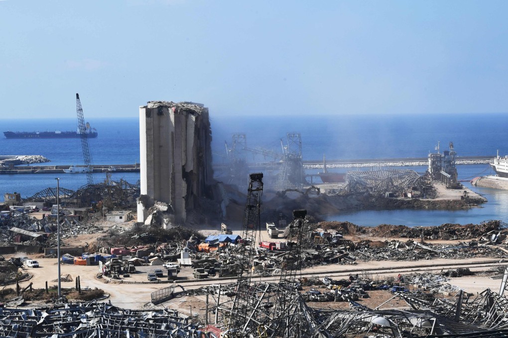 Beirut's port in the aftermath of the huge chemical explosion. Photo: AFP