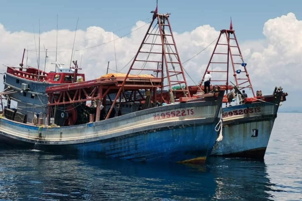 Vietnamese fishing boats detained in Malaysian territorial waters in Kelantan. Photo: Reuters