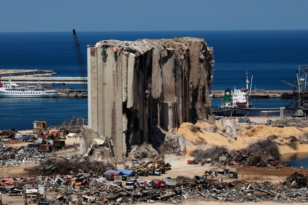 The damaged port area in the aftermath of a massive explosion in Beirut. Photo: AP