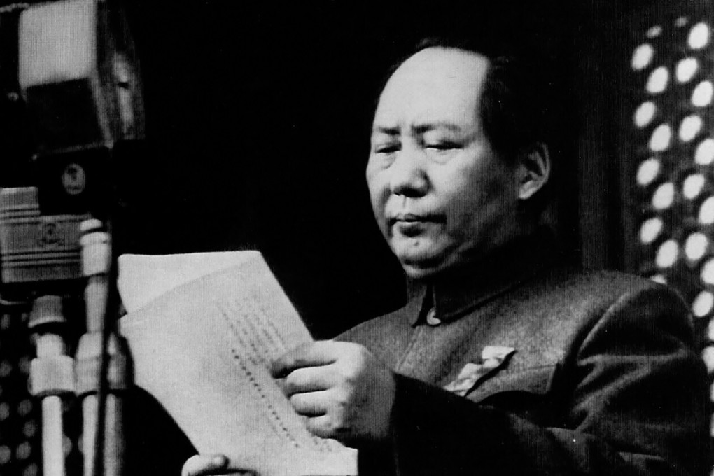 Mao Zedong stands in Tiananmen Square in Beijing, declaring a New China on October 1 1949. Photo: AP