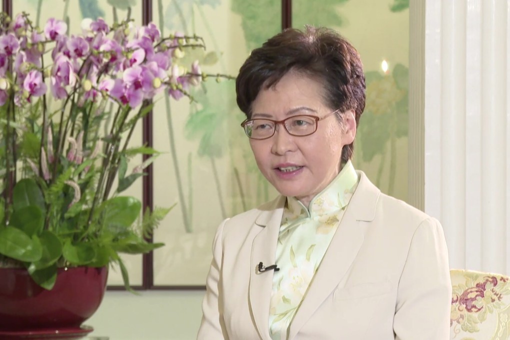 Carrie Lam spoke with state broadcaster CGTN in an interview aired on Monday. Photo: Handout