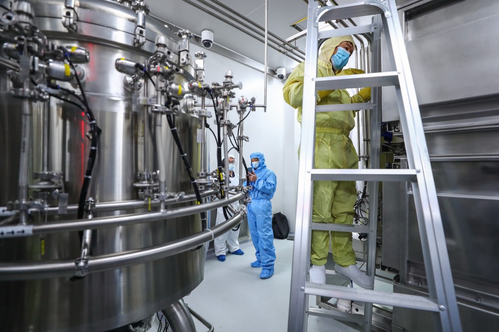 A Sinopharm vaccine production plant in Beijing. The first dose of the company’s vaccine candidate will give people 97 per cent protection against the virus, rising to 100 per cent after the second shot, its chairman says. Photo: Xinhua