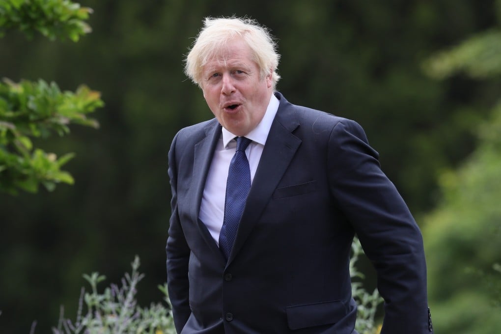 British Prime Minister Boris Johnson during his recent visit to Northern Ireland. Downing Street said he was now taking a holiday in Scotland. Photo: DPA