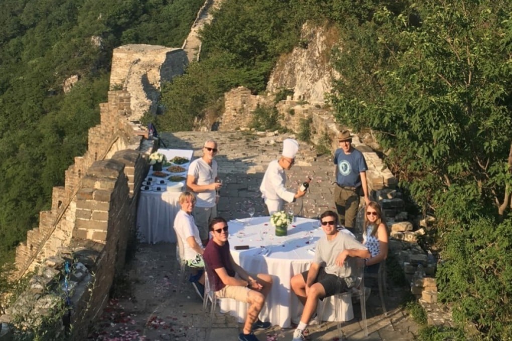 A private banquet on the Great Wall, arranged by Hong Kong-based Imperial Tours, is an example of the ultra-luxury experience high-end clients demand. How soon their appetite for travel to China will return is an open question. Photo: courtesy of Imperial Tours