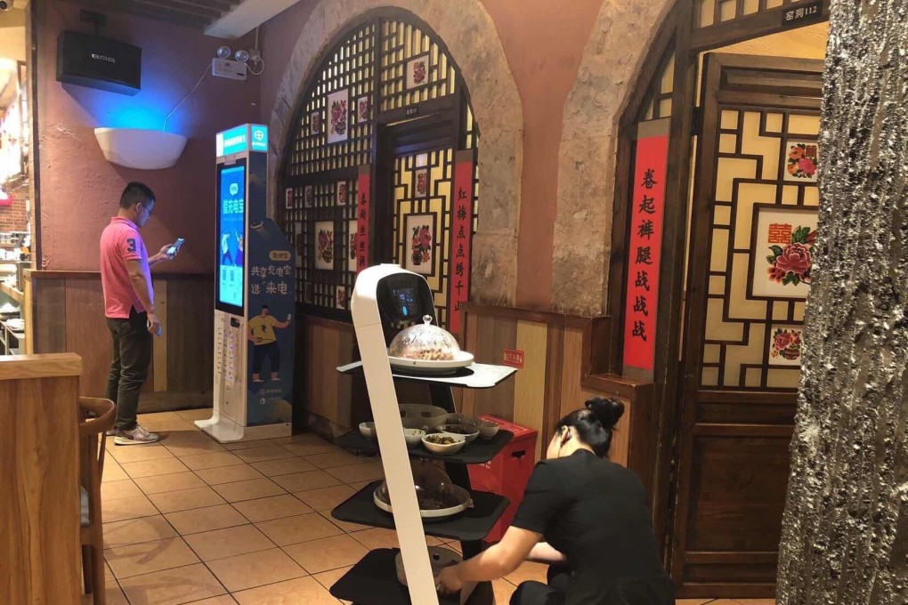 Catering robots developed by Pudu Tech have been adopted by thousands of restaurants in China, as well as some foreign countries including Singapore, Korea, and Germany. Photo: Handout