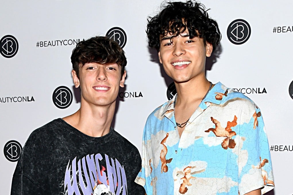 Bryce Hall, left, attends Beautycon Festival Los Angeles 2019. File photo: AFP