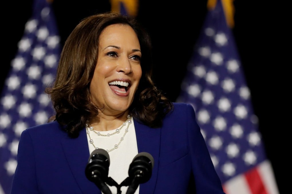 Democratic vice-presidential candidate Kamala Harris speaks at a campaign event on August 12. Photo: Reuters