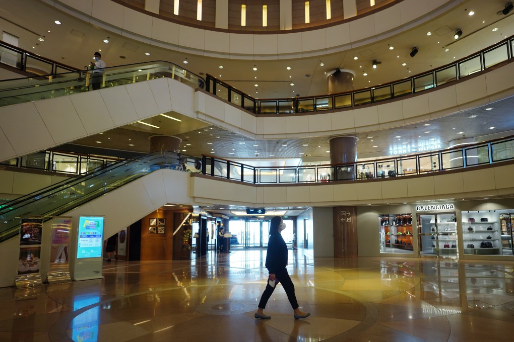 Some retailers at Harbour City, Hong Kong’s biggest shopping centre in Tsim Sha Tsui, put up notices slamming their landlord for shutting their shops over rental dispute. Photo: Sam Tsang