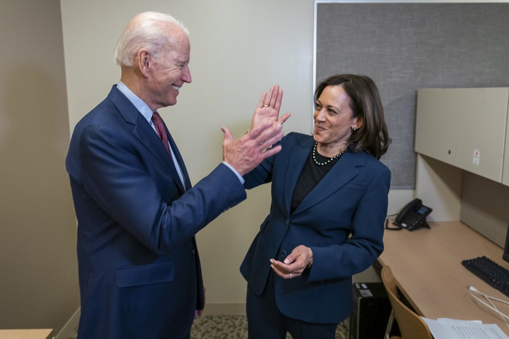 US presidential candidate Joe Biden with his running mate Kamala Harris. Photo: EPA