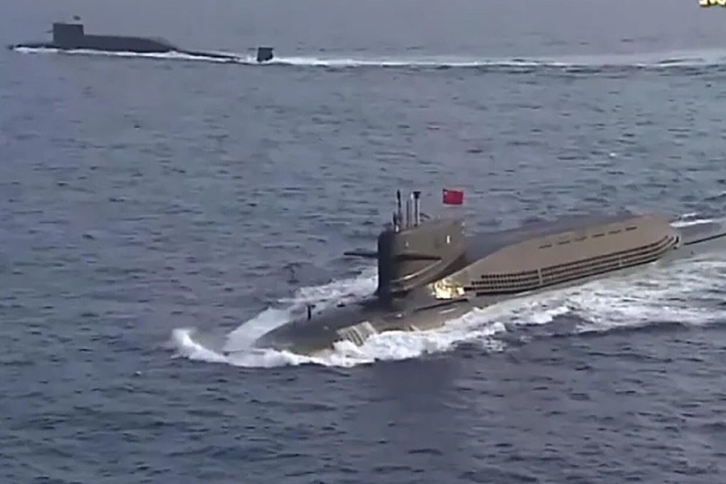 China’s Type 093B submarine was shown simulating an engagement with an enemy ship. Photo: PLA Navy