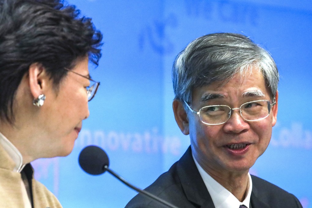 Hong Kong’s labour and welfare minister Law Chi-kwong (right). Photo: Felix Wong