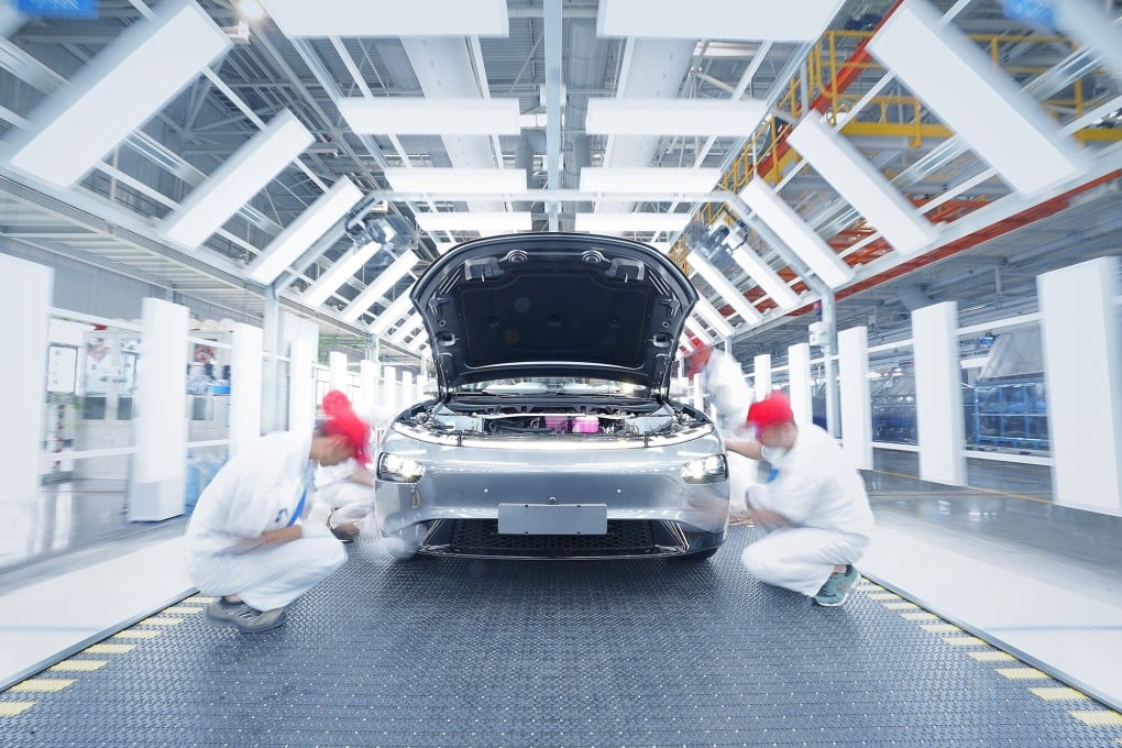 Xpeng’s P7 under construction. Photo: Handout