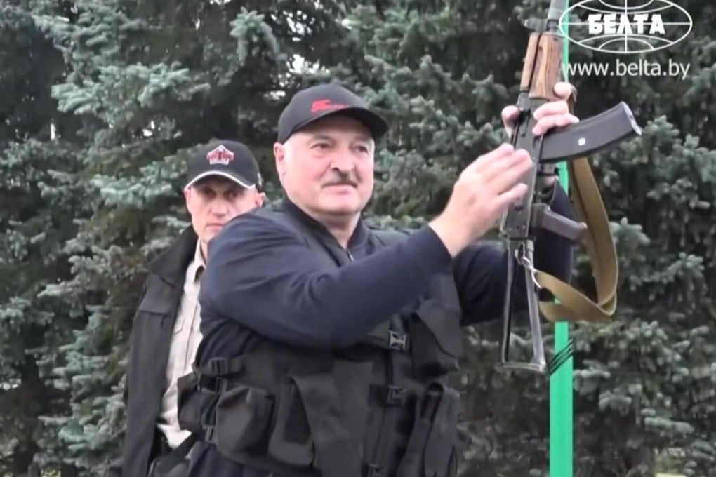 President Alexander Lukashenko made a dramatic show of defiance against the massive protests demanding his resignation. Photo: AFP