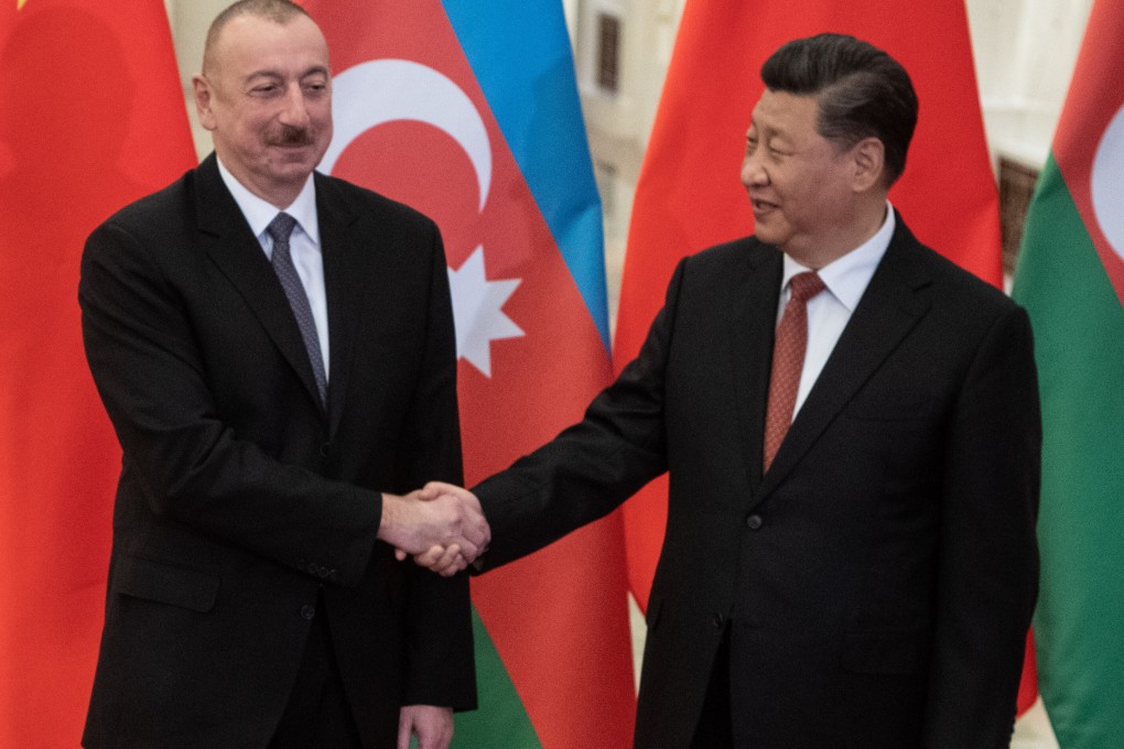 Azerbaijan President Ilham Aliyev and Chinese President Xi Jinping during the second Belt and Road Forum for International Cooperation in April 2019. Photo: AFP