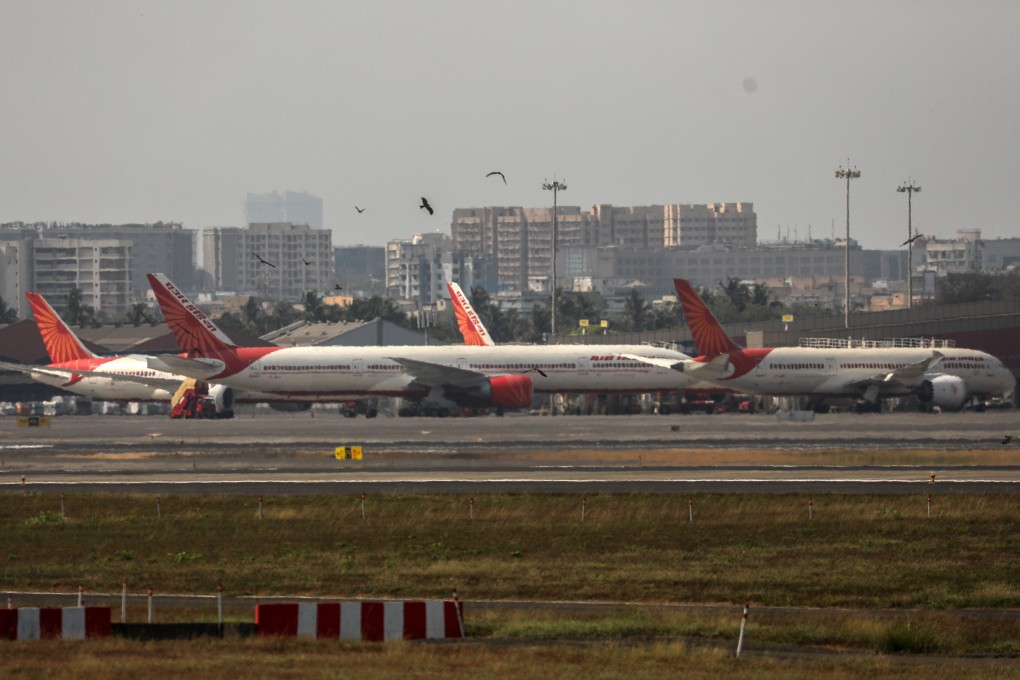 Air India aircraft sit on the tarmac at Chhatrapati Shivaji Maharaj International Airport in Mumbai, India in April. Photo: EPA
