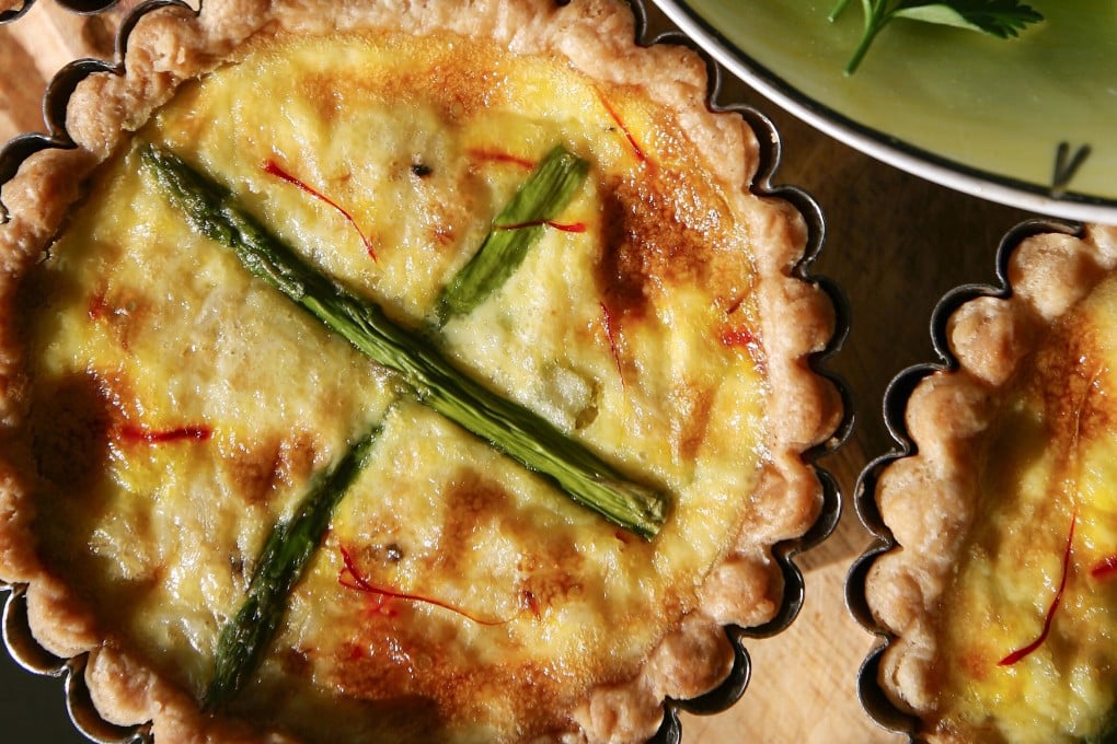 Susan Jung’s spiced crab, asparagus and saffron tarts. Photography: Jonathan Wong. Styling: Vivian Herijanto