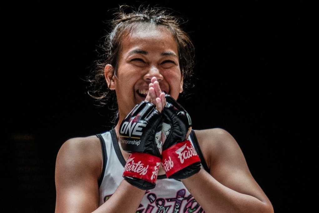 Wondergirl Fairtex celebrates her debut Super Series win. Photos: ONE Championship