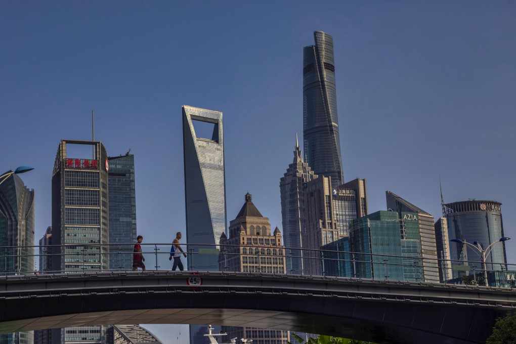 Shanghai’s financial district. Social distancing measures made it difficult for millions of insurance agents to meet clients and sell policies in the first half of the year, according to China’s two largest insurers. Photo: EPA-EFE