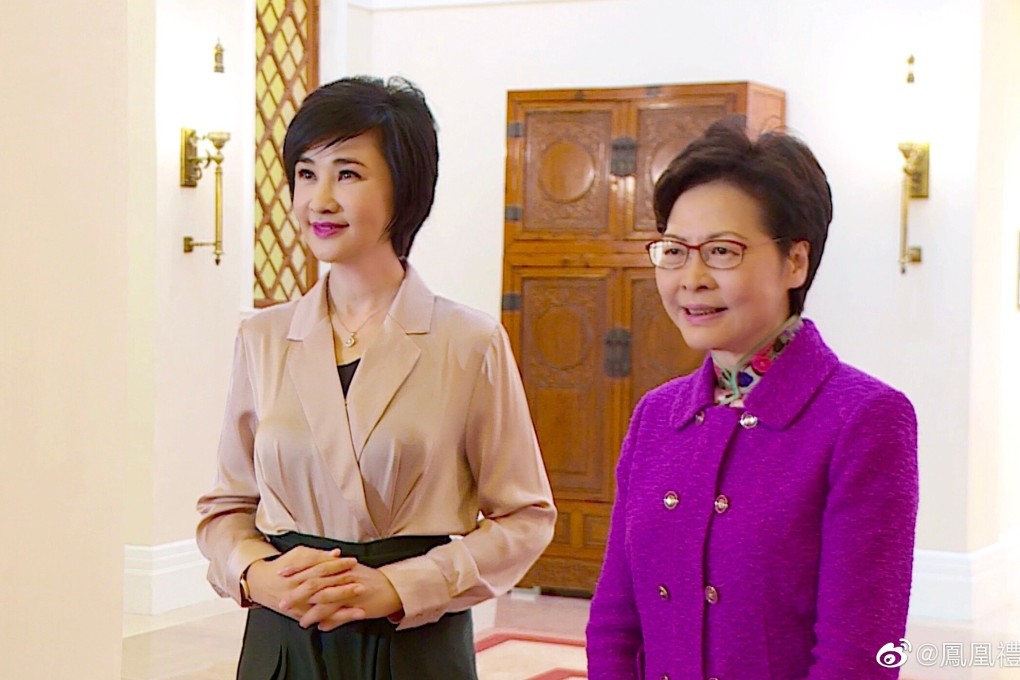 Chief Executive Carrie Lam sat down for a detailed interview with Phoenix Satellite Television’s Sally Wu. Photo: Weibo